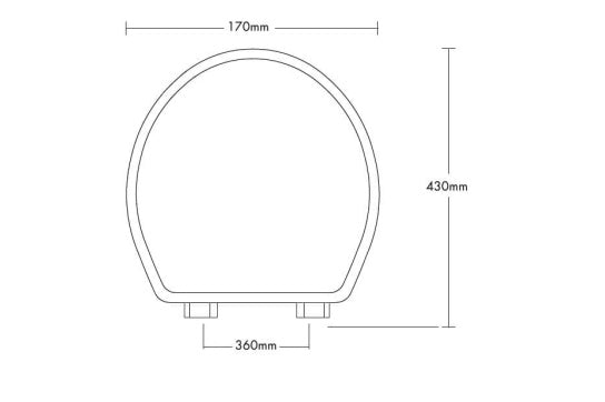 Claremont White Standard Close Toilet Seat - Chrome Hinges