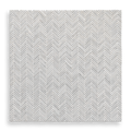 Clovelly Carrara Marble Herringbone Mini Mosaic Tile — White, Marble, Stone