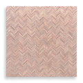 Clovelly Rosa Travertine Natural Stone Herringbone Mosaic Tile — Red, Travertine, Stone