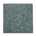 Clovelly Taj Green Quartzite Herringbone Mini Mosaic Tile — Green, Quartzite, Stone