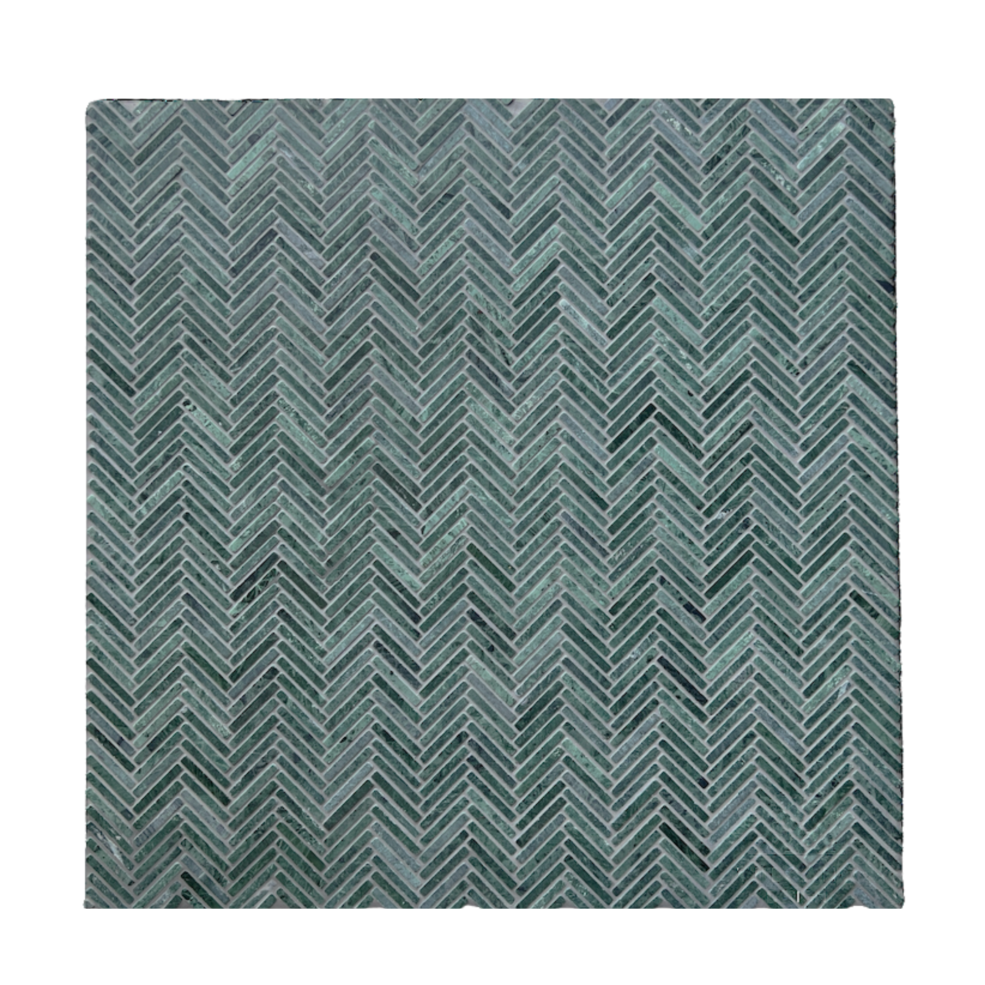 Clovelly Taj Green Quartzite Herringbone Mini Mosaic Tile — Green, Quartzite, Stone