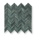 Clovelly Taj Green Quartzite Herringbone Mini Mosaic Tile — Green, Quartzite, Stone