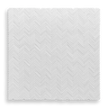Clovelly Thassos Marble Herringbone Mini Mosaic Tile — White, Marble, Stone