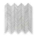 Clovelly Thassos Marble Herringbone Mini Mosaic Tile — White, Marble, Stone