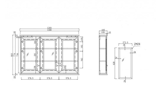 Coventry 120 x 81 Mirror Shaving Cabinet