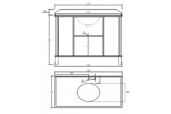 Coventry 120 x 55 Single Bowl Satin White Vanity with Real Marble Top & Ceramic Undercounter Basin