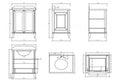 Coventry 75 x 55 Satin White Vanity with Real Marble Top & Ceramic Undercounter Basin