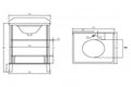 Coventry 75 x 55 Satin White Vanity with Real Marble Top & Ceramic Undercounter Basin