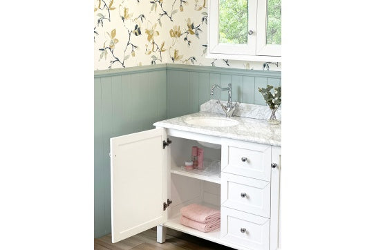 Coventry 150 x 56 Double Bowl Satin White Vanity with Real Marble Top & Ceramic Undercounter Basins