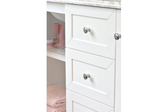Coventry 150 x 56 Double Bowl Satin White Vanity with Real Marble Top & Ceramic Undercounter Basins
