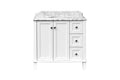 Coventry 90 x 55 Satin White Vanity with Real Marble Top & Ceramic Undercounter Basin — Freestanding