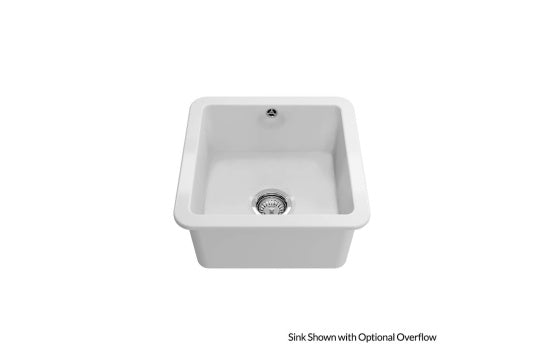 Cuisine 46 x 46 Inset / Undermount Fine Fireclay Matte White Sink