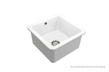 Cuisine 46 x 46 Inset / Undermount Fine Fireclay Matte White Sink — Fireclay & Ceramic, Kitchen Sinks
