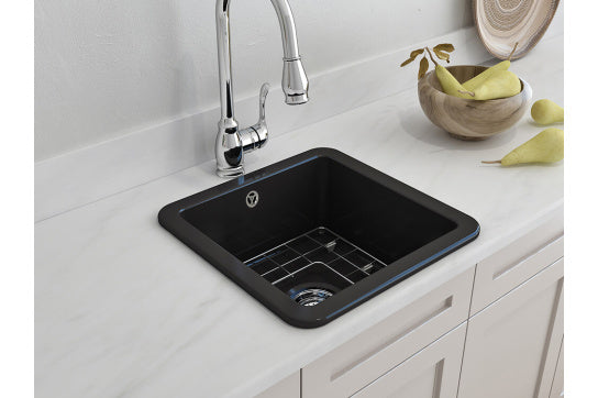 Cuisine 46 x 46 Inset / Undermount Fine Fireclay Matte Black Sink
