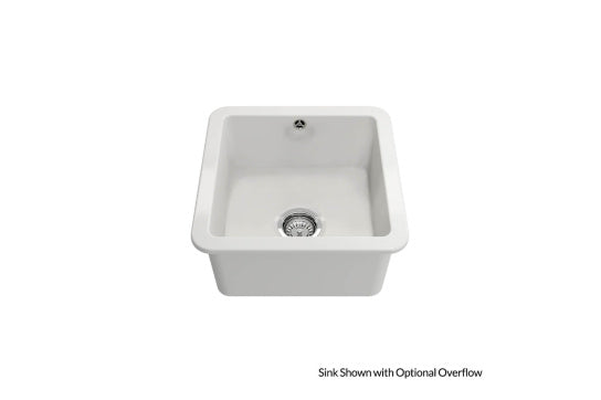 Cuisine 46 x 46 Inset / Undermount Fine Fireclay Gloss White Sink