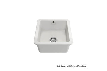 Cuisine 46 x 46 Inset / Undermount Fine Fireclay Gloss White Sink — Fireclay & Ceramic, Kitchen Sinks