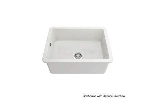 Cuisine 60 x 46 Inset / Undermount Fine Fireclay Matte White Sink