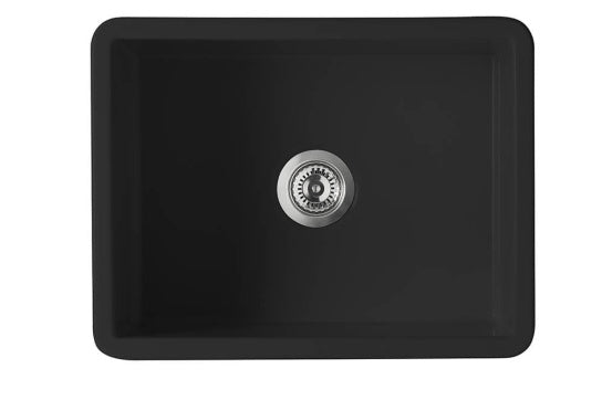Cuisine 60 x 46 Inset / Undermount Fine Fireclay Matte Black Sink