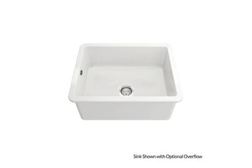 Cuisine 60 x 46 Inset / Undermount Fine Fireclay Gloss White Sink — Fireclay & Ceramic, Kitchen Sinks