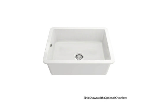 Cuisine 60 x 46 Inset / Undermount Fine Fireclay Gloss White Sink