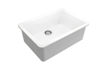 Cuisine 68 x 48 Inset / Undermount Fine Fireclay Matte White Sink — Fireclay & Ceramic, Kitchen Sinks