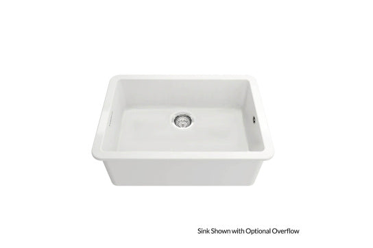 Cuisine 68 x 48 Inset / Undermount Fine Fireclay Gloss White Sink