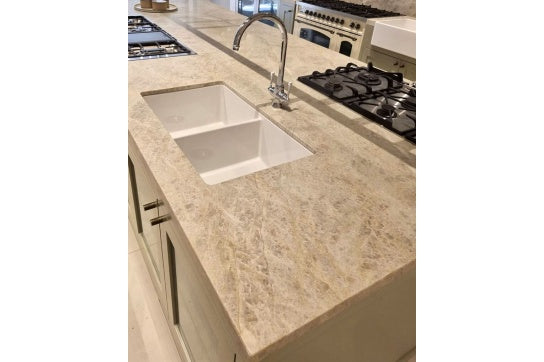 Cuisine 85 x 46 Double Inset / Undermount Fine Fireclay Gloss White Sink