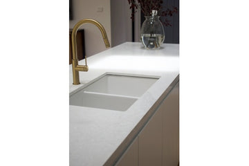 Cuisine 85 x 46 Double Inset / Undermount Fine Fireclay Gloss White Sink — Fireclay & Ceramic, Kitchen Sinks