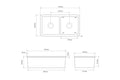 Cuisine 85 x 46 Double Inset / Undermount Fine Fireclay Gloss White Sink