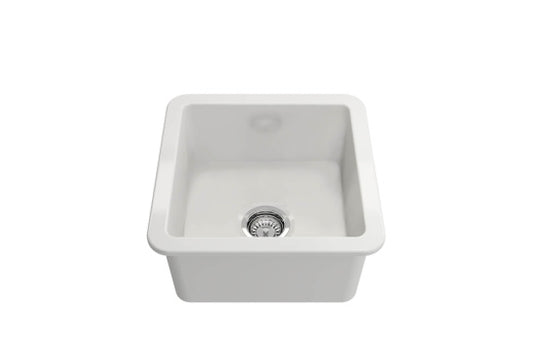Cuisine 46 x 46 Inset / Undermount Fine Fireclay Gloss White Sink