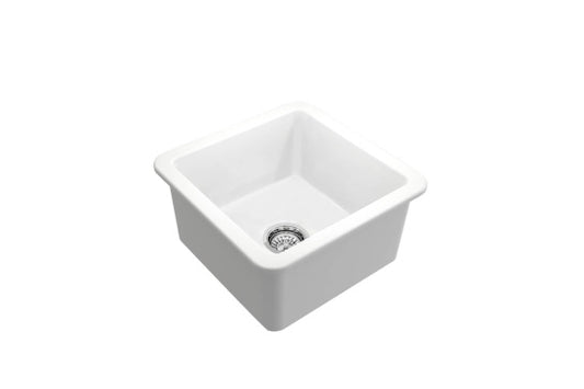 Cuisine 46 x 46 Inset / Undermount Fine Fireclay Matte White Sink