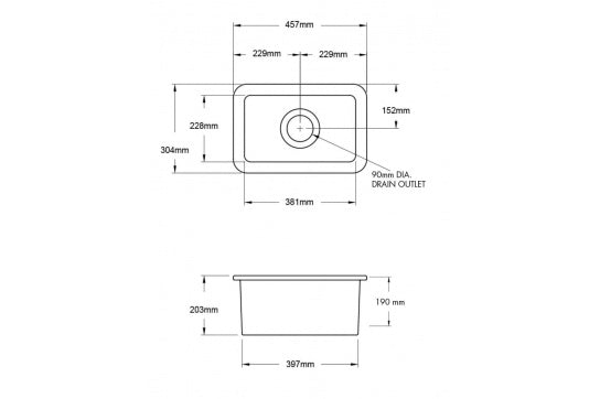 Cuisine 30 x 46 Inset / Undermount Fine Fireclay Matte Black Sink