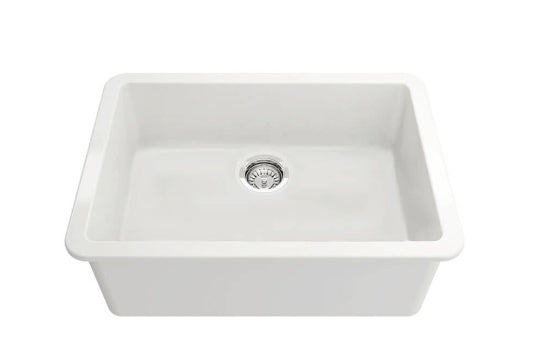 Cuisine 68 x 48 Inset / Undermount Fine Fireclay Gloss White Sink