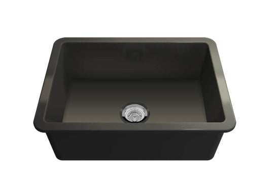 Cuisine 68 x 48 Inset / Undermount Fine Fireclay Matte Black Sink