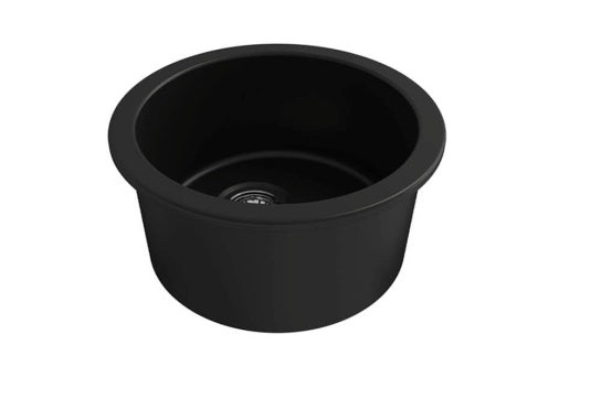 Cuisine Round 47 Inset / Undermount Fine Fireclay Matte Black Sink