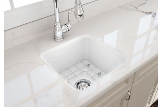 Cuisine 46 x 46 Inset / Undermount Fine Fireclay Gloss White Sink