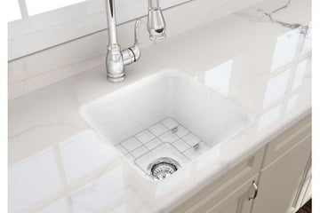 Cuisine 46 x 46 Inset / Undermount Fine Fireclay Gloss White Sink — Fireclay & Ceramic, Kitchen Sinks