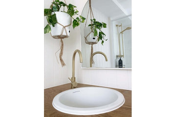 Cuisine Round 47 Inset / Undermount Fine Fireclay Gloss White Sink — Fireclay & Ceramic, Kitchen Sinks