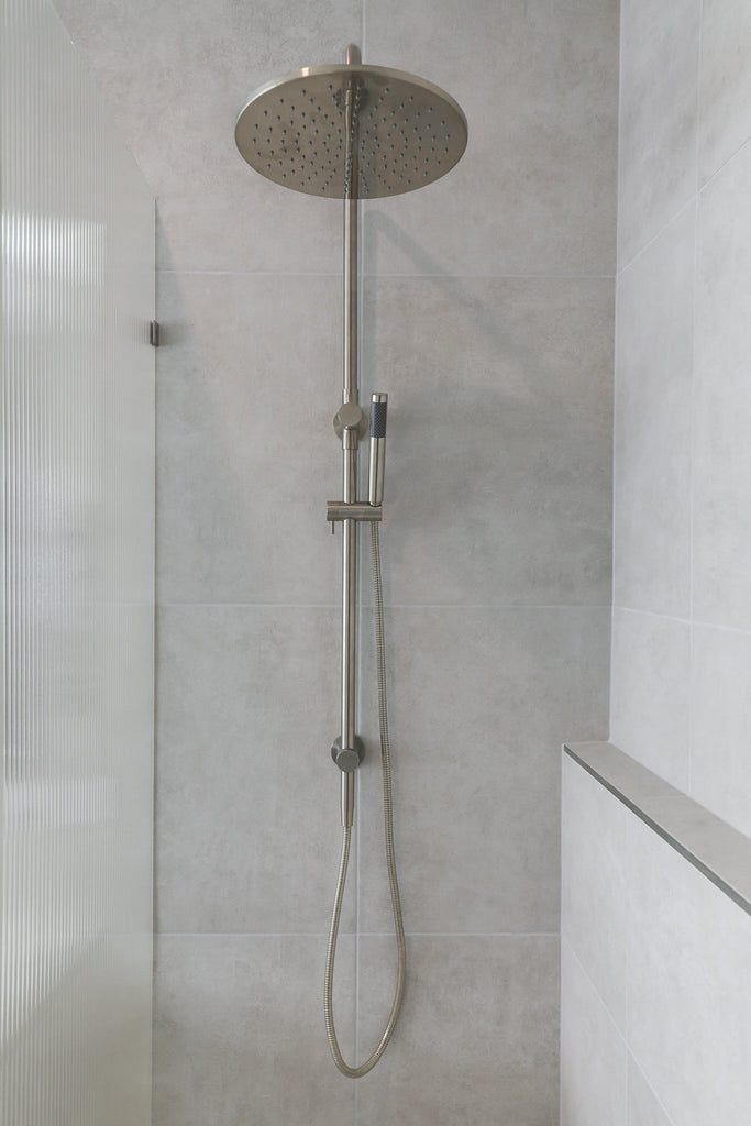ROUND COMBINATION SHOWER RAIL, 300MM ROSE, SINGLE FUNCTION HAND SHOWER