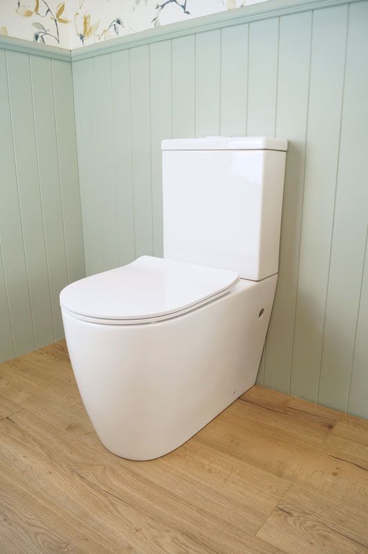Narva Rimless Close Coupled Back to Wall Toilet Suite with Soft Close Quick Release Seat