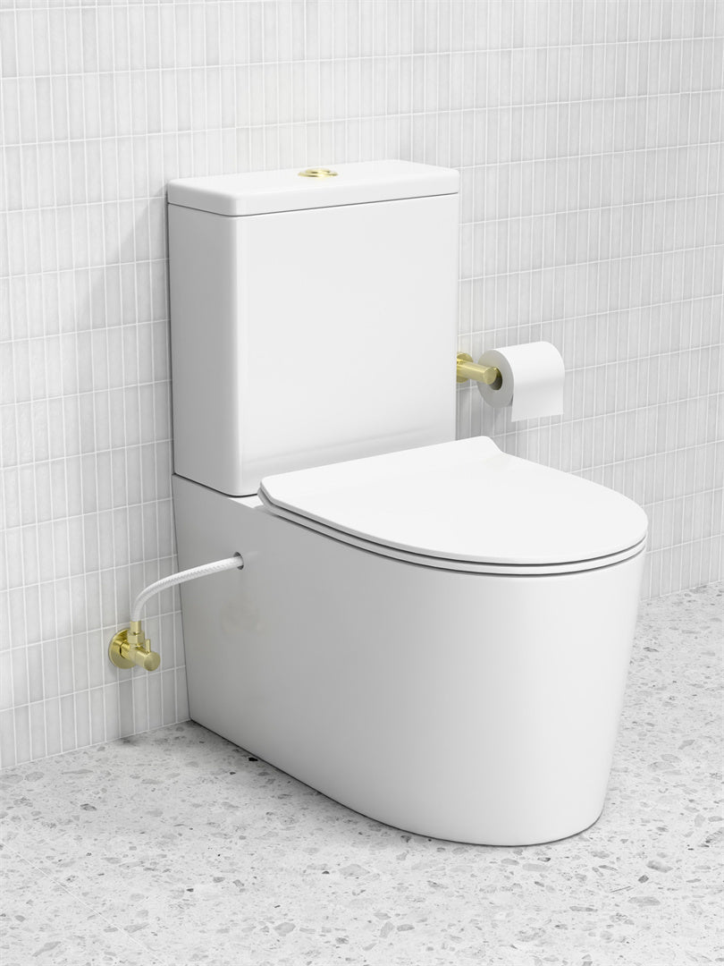 500MM PREMIUM G1/2 FEMALE FLEXIBLE WATER CONNECTOR HOSE BRUSHED GOLD