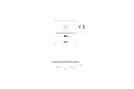 Fino Standard 55 x 37 Undercounter basin - Gloss White