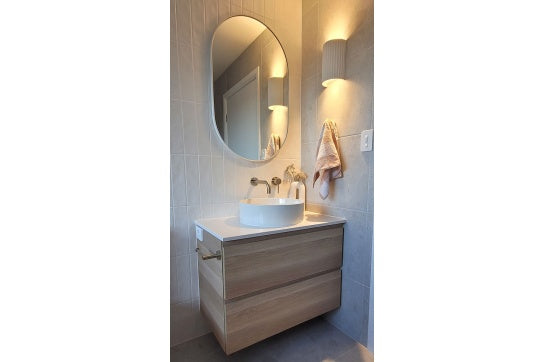 Fino Round 382 Above Counter Fireclay Basin - Gloss White