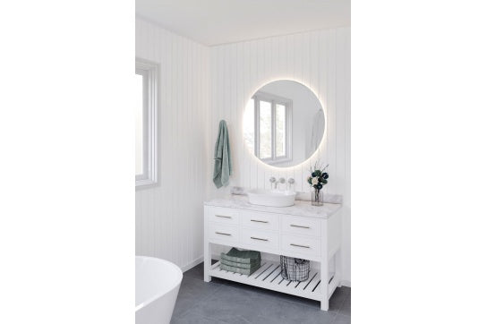 Fino 55 x 38 Gloss White Above Counter Fireclay Basin