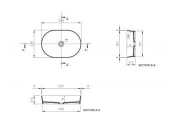 Fino 55 x 38 Matte White Above Counter Fireclay Basin — White & Neutral, Ceramic, Rectangle