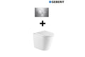 Package - Fino WhisperFlush Gloss White Floor Mounted Pan & Thick Seat + Geberit In-wall Cistern + Flush Plate