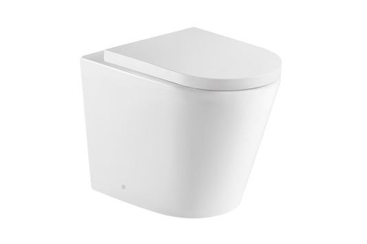 Package - Fino WhisperFlush Gloss White Floor Mounted Pan & Thick Seat + Geberit In-wall Cistern + Flush Plate