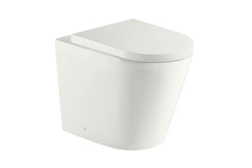 Fino WhisperFlush Matte White Floor Pan with Thick Seat — Floor Mounted Toilet Pans, Toilet Seats