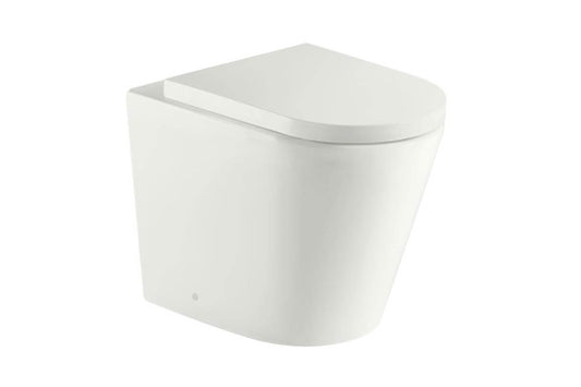 Package - Fino WhisperFlush Matte White Floor Mounted Pan & Thick Seat + Geberit In-wall Cistern + Flush Plate