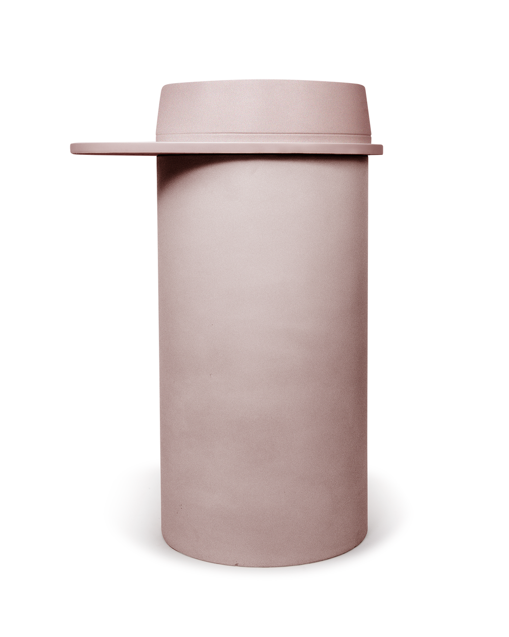 Cylinder - Funl Basin (Blush Pink) — Concrete, Above Counter